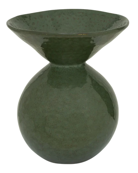 Lunare - vaso in terracotta verde scuro