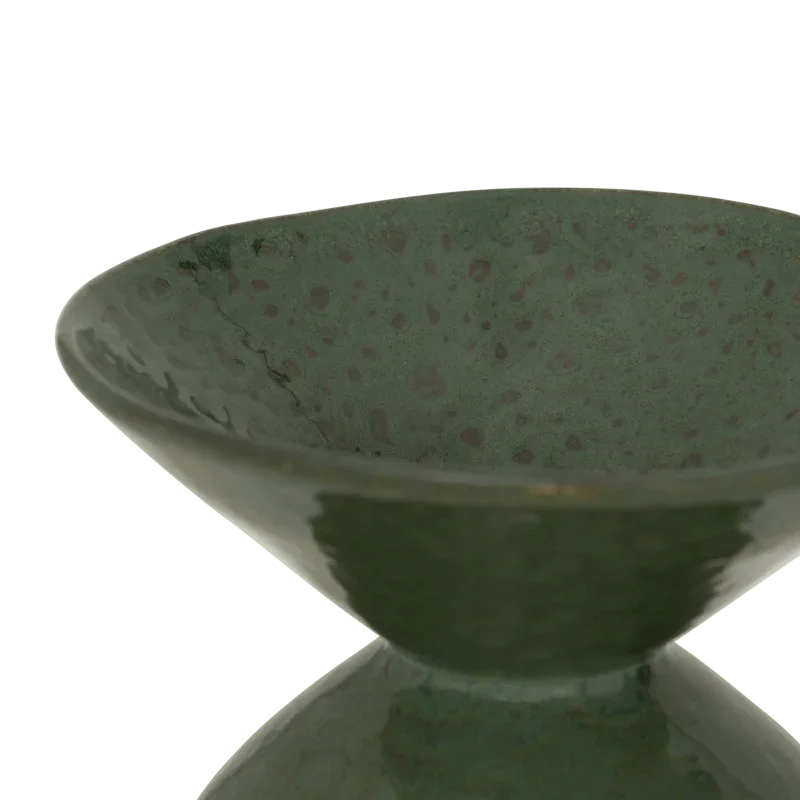 Lunare - vaso in terracotta verde scuro