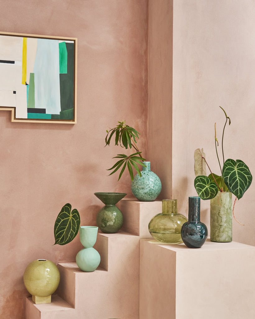 Esfera - vaso in terracotta verde chiaro