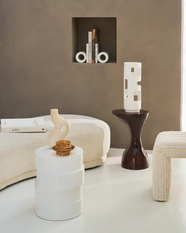 Orlin - coppia di fermalibri in marmo bianco