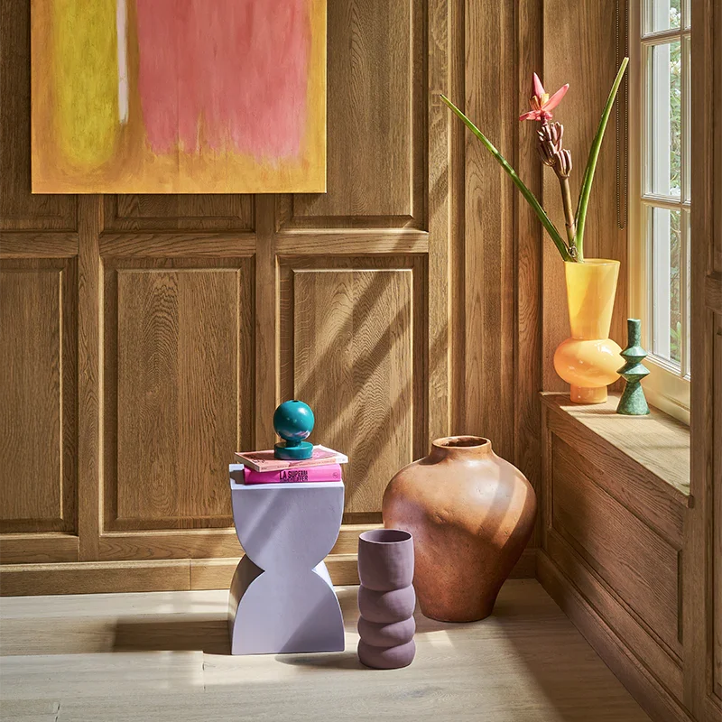 Keiko - Vaso alto in vetro riciclato arancione dorato