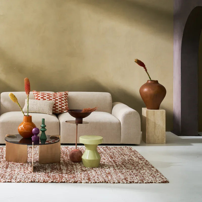 Sculptural - Side table in ceramica,  verde Pallido