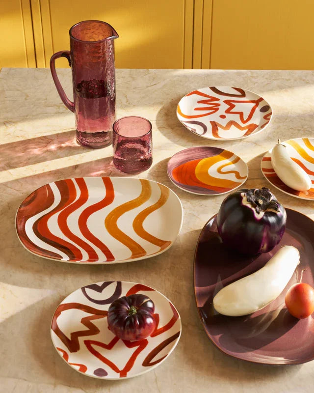 Fudge - Set 4 Bicchieri in vetro color vinaccia