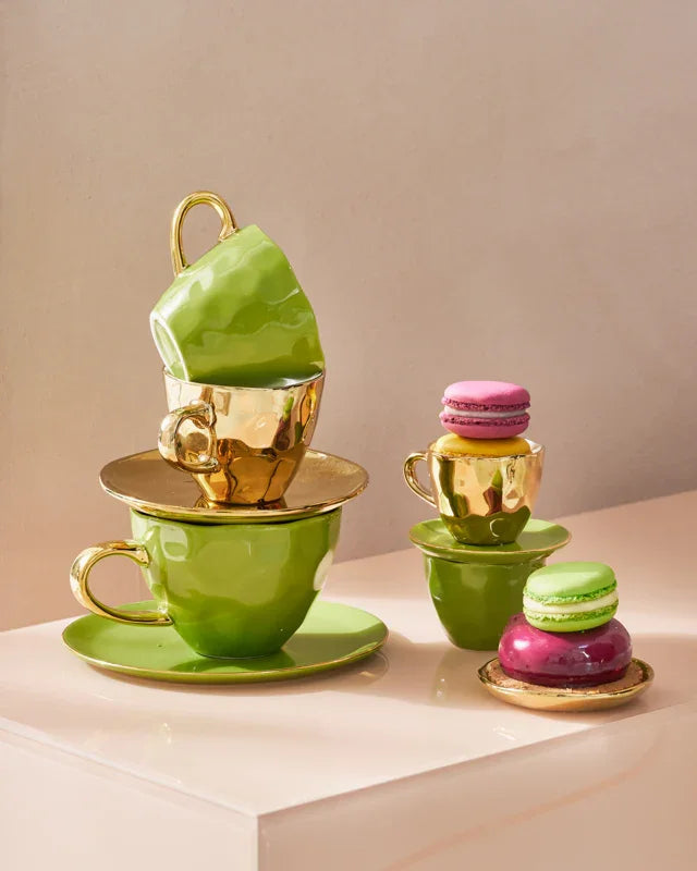 Good Morning - Piatto dorato, diametro 15,5 (set di 4)