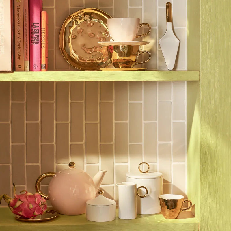 Good Morning - Piatto dorato, diametro 15,5 (set di 4)