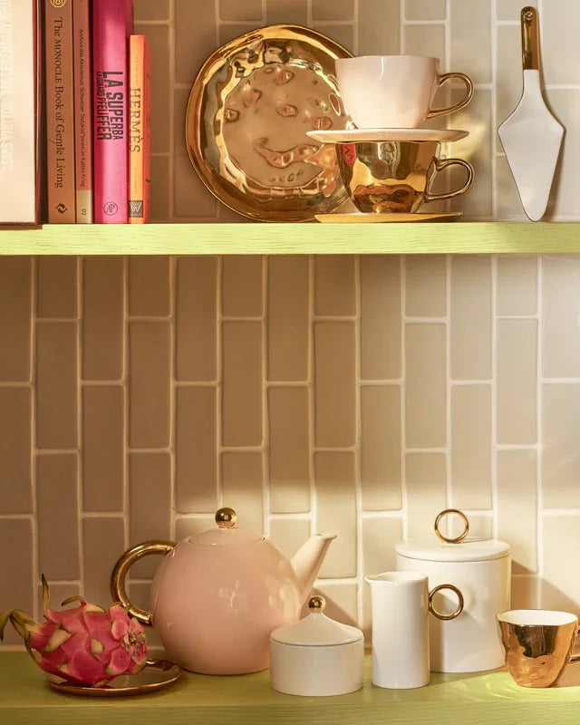 Good Morning - Piatto dorato, diametro 15,5 (set di 4)