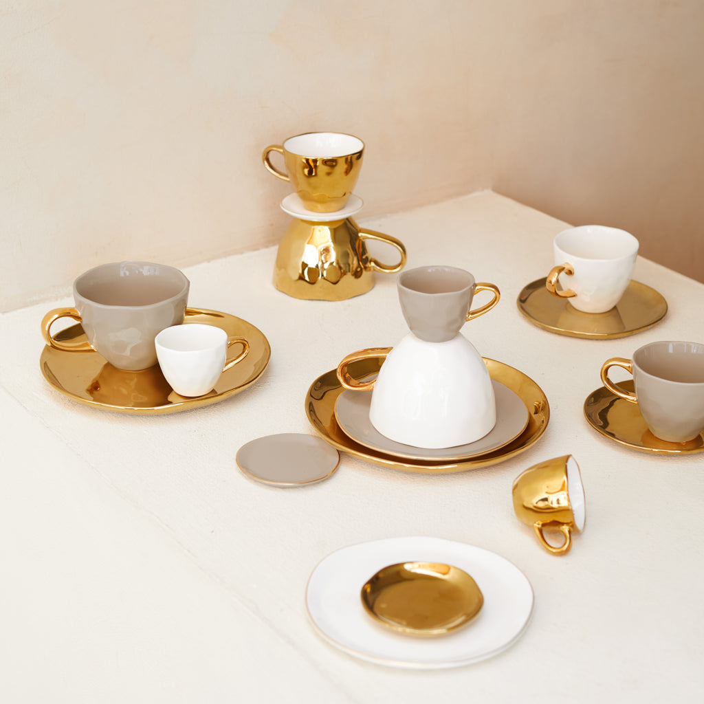 Good Morning - Piatto dorato, diametro 15,5 (set di 4)