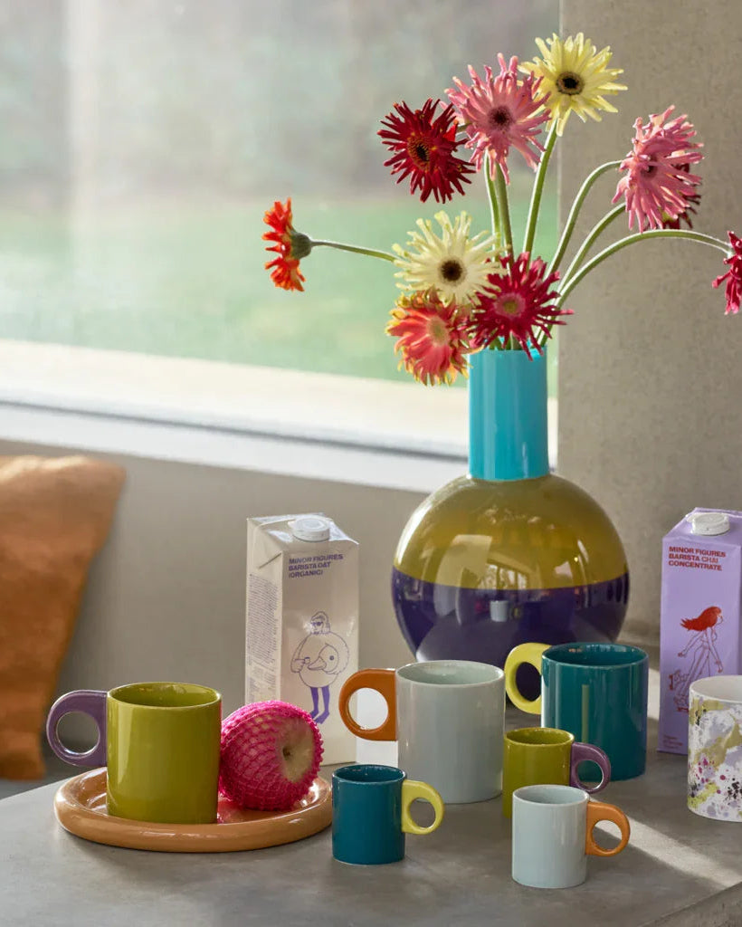 Nissa - Tazza in ceramica verde e gialla