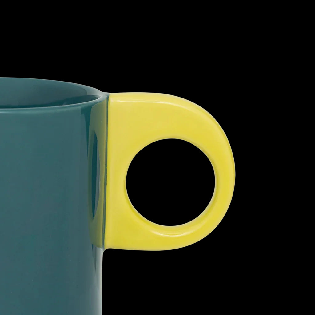 Nissa - Tazza in ceramica verde e gialla