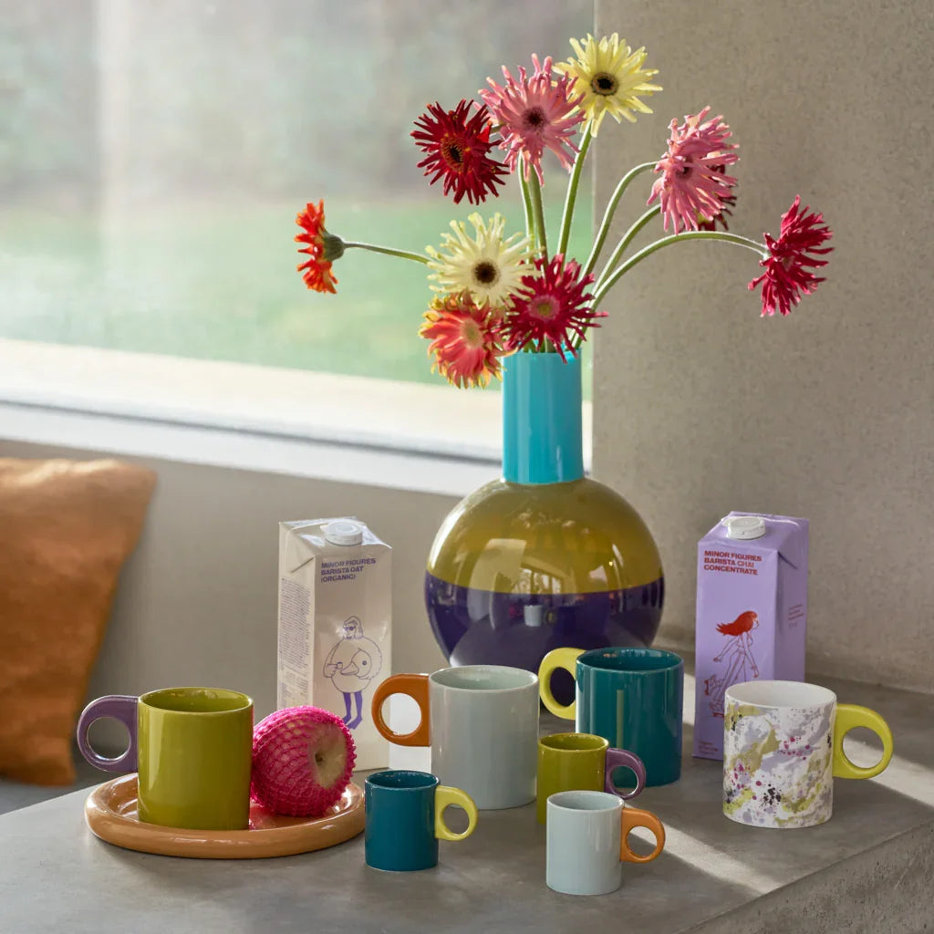 Nissa - Tazza verde acqua e arancione