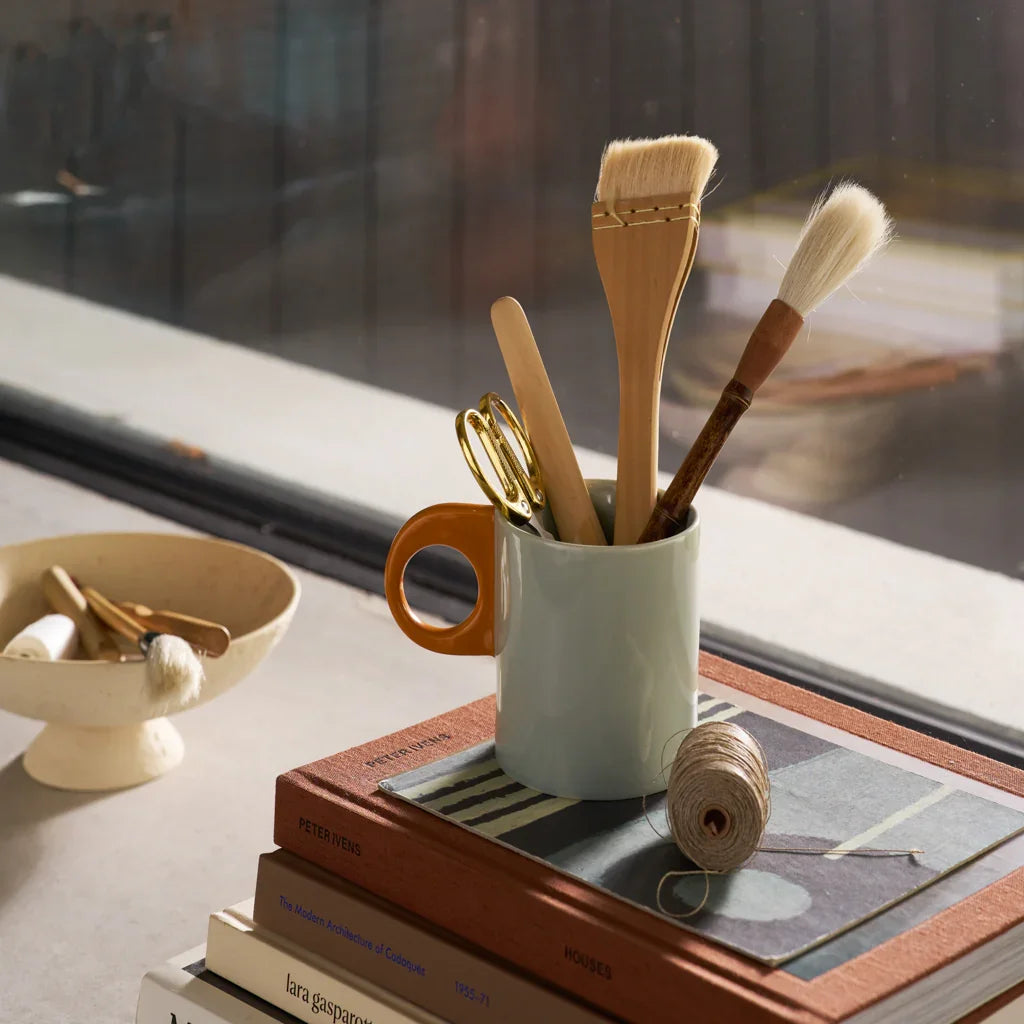 Nissa - Tazza verde acqua e arancione