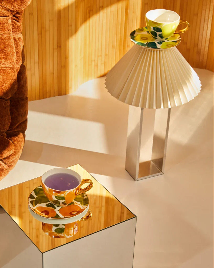 Good Morning - Tazza da tè con fiori dipinti a mano