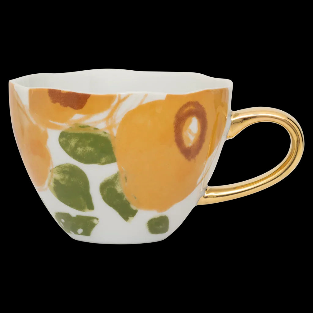 Good Morning - Tazza da the Floral, dipinta a mano