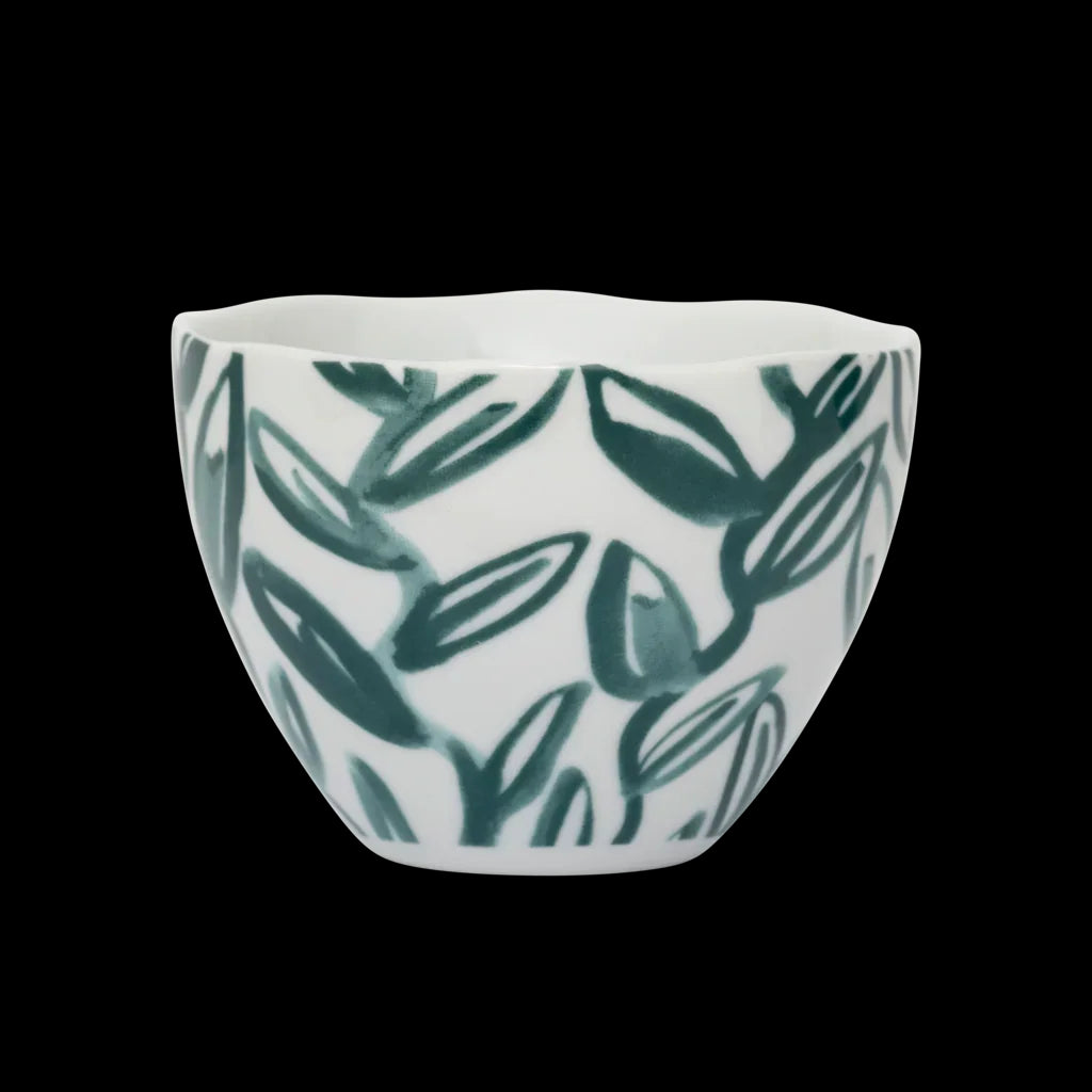 Good Morning - Tazza decorata con foglie di tè dipinte a mano