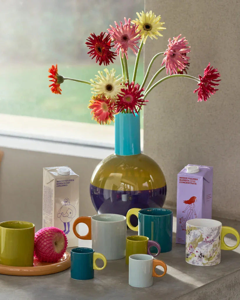 Lahja - Vaso in vetro riciclato tre colori