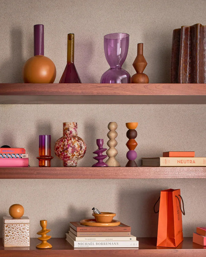 Farve - vaso in ceramica viola e arancione