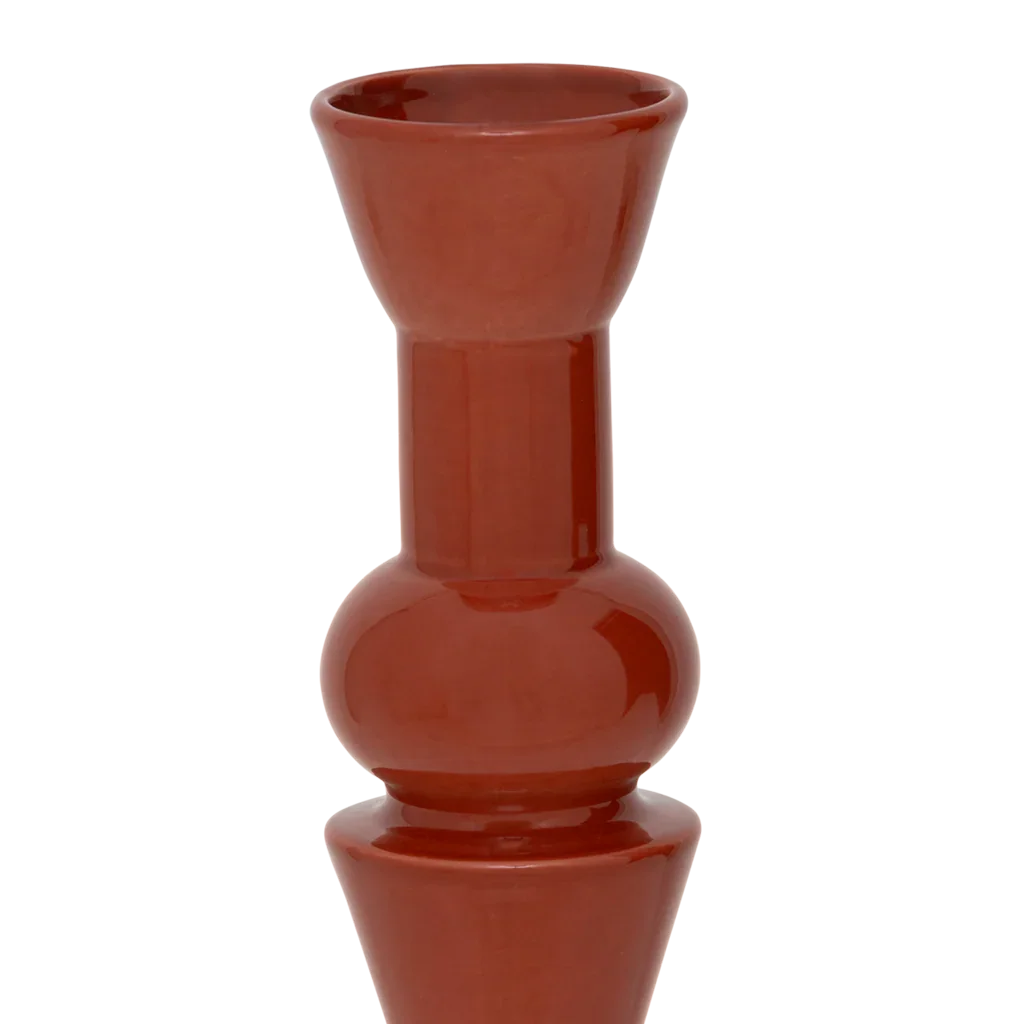 Poul - Vaso alto in ceramica rosso scuro