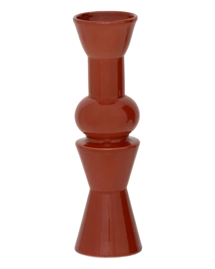 Poul - Vaso alto in ceramica rosso scuro