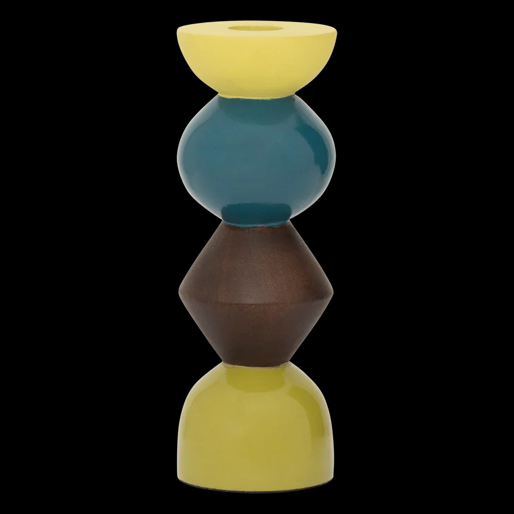 Signe. - Portacandele in legno di mango