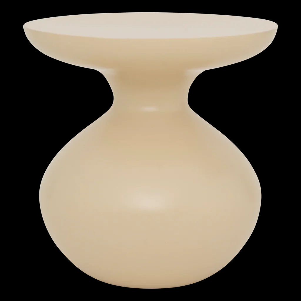 Tummy - side table in metallo, bianco avorio