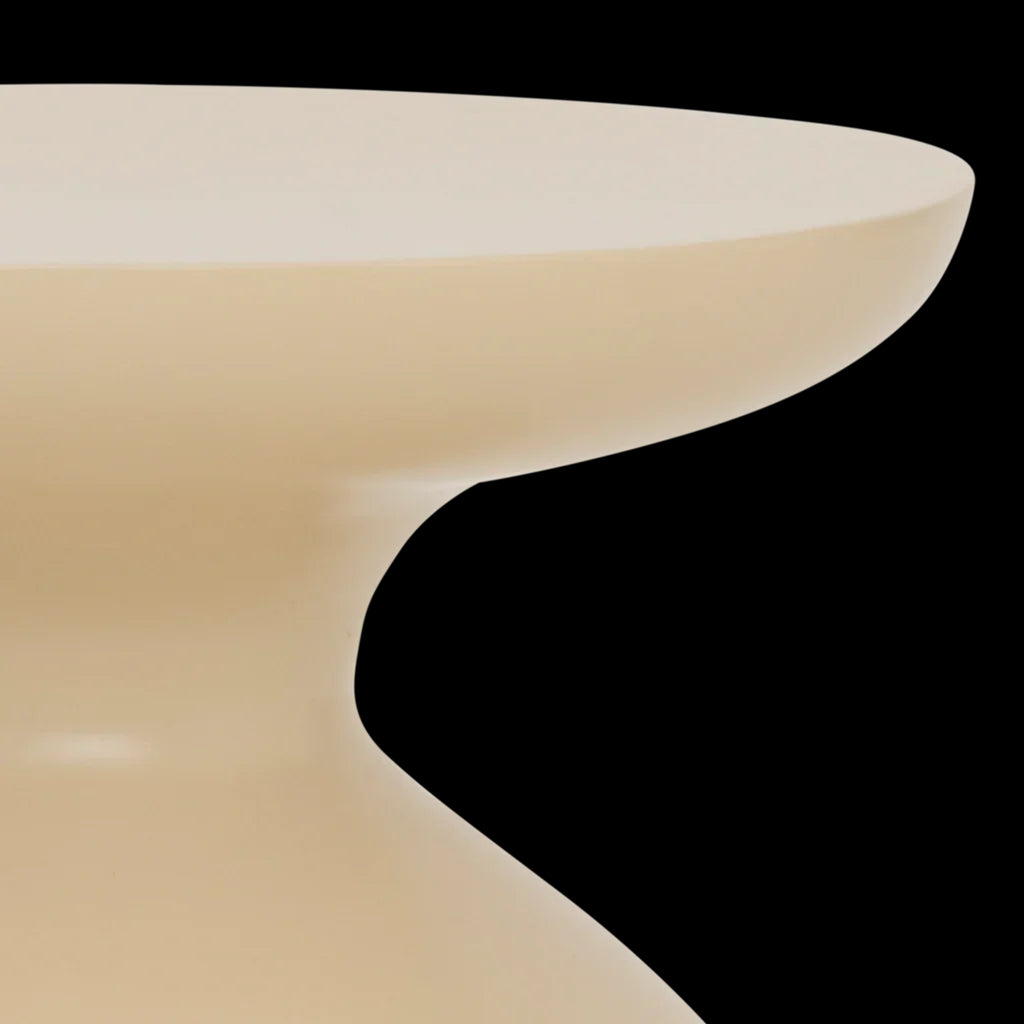 Tummy - side table in metallo, bianco avorio