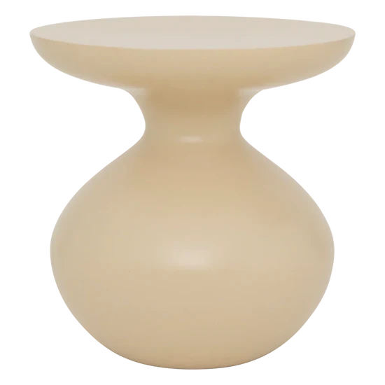 Tummy - side table in metallo, bianco avorio