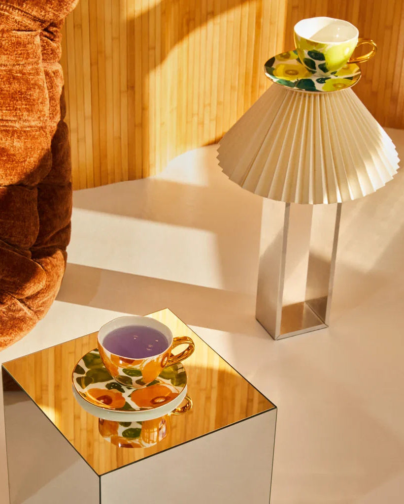 Good Morning - Piatto da tazza Floral, diametro 17