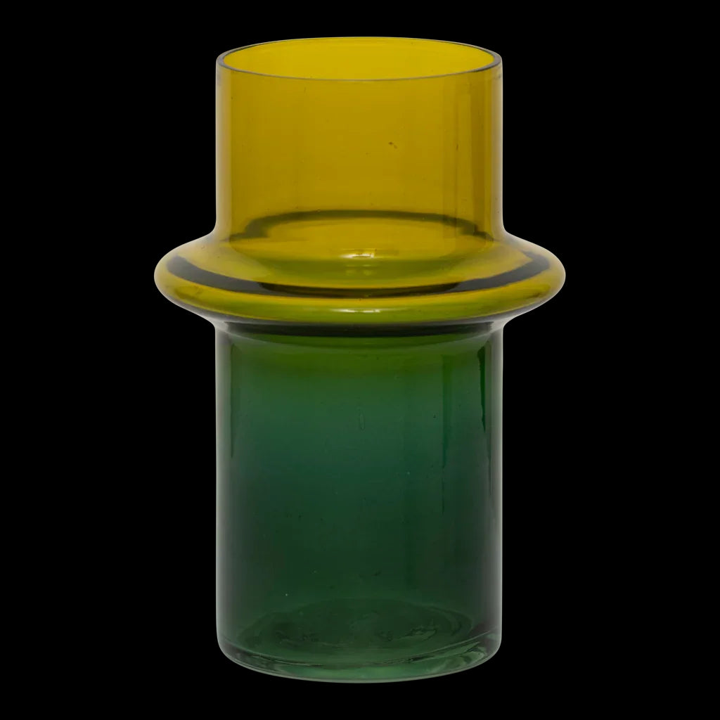 Munter, vaso in vetro riciclato giallo e verde