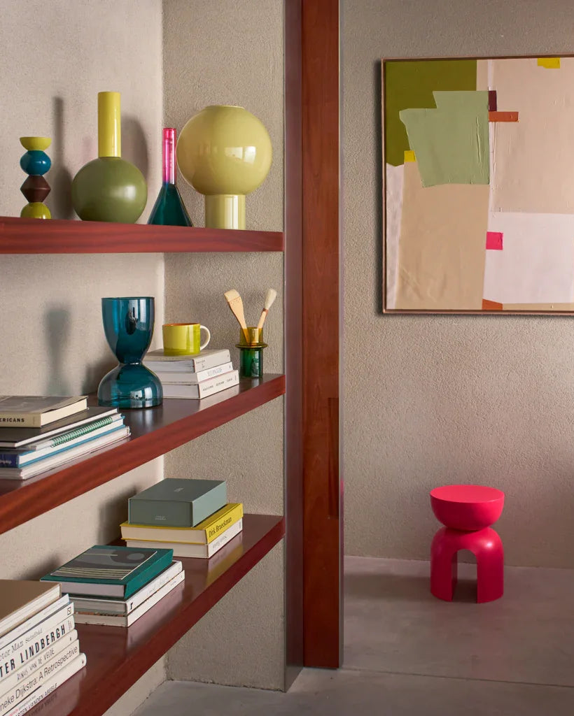 Munter, vaso in vetro riciclato giallo e verde