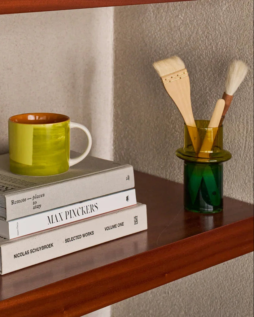 Munter, vaso in vetro riciclato giallo e verde