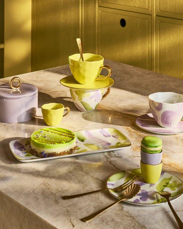 Good Morning - Confezione regalo due tazze da tè fantasia Kusha con piatti