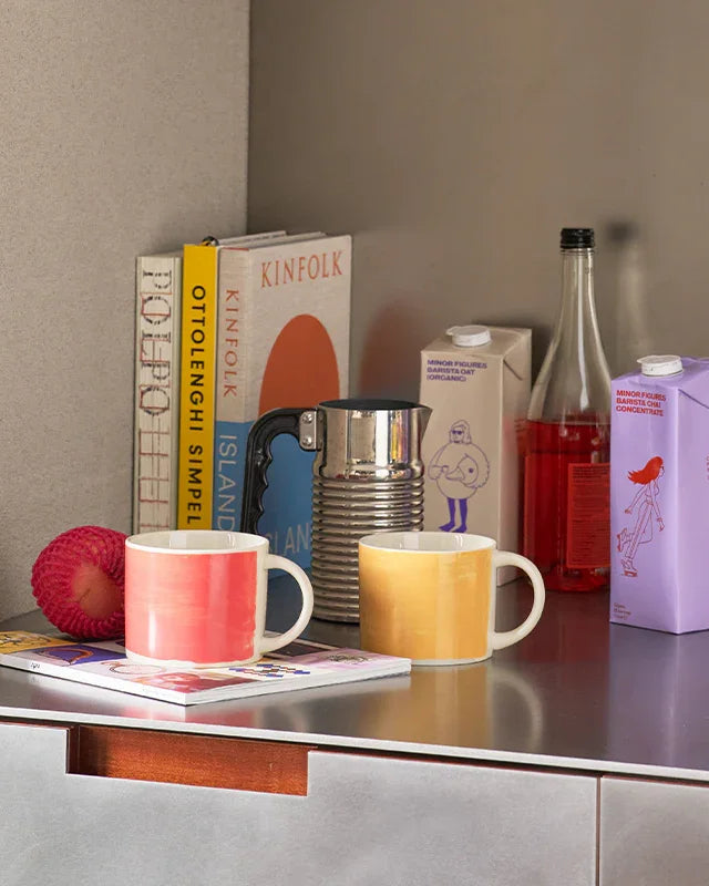 Mug - Set 4 tazze in ceramica gialla