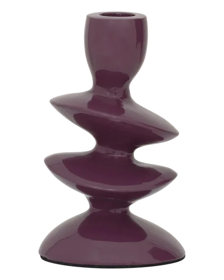 Tove - Porta candela in metallo smaltato viola
