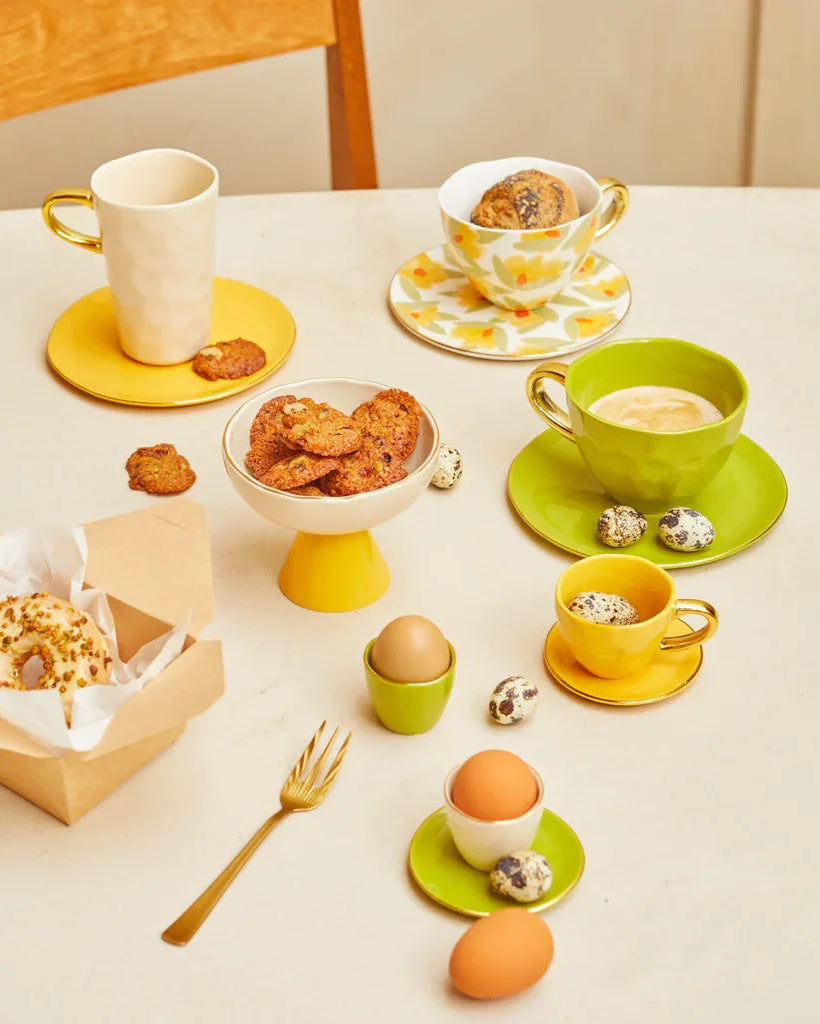 Good Morning - Set 2 tazze da Tè, fiori gialli