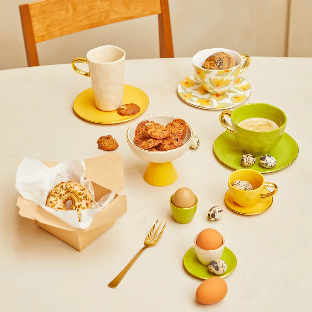 Good Morning - Set 2 piatti fiori gialli, Ø 17 cm