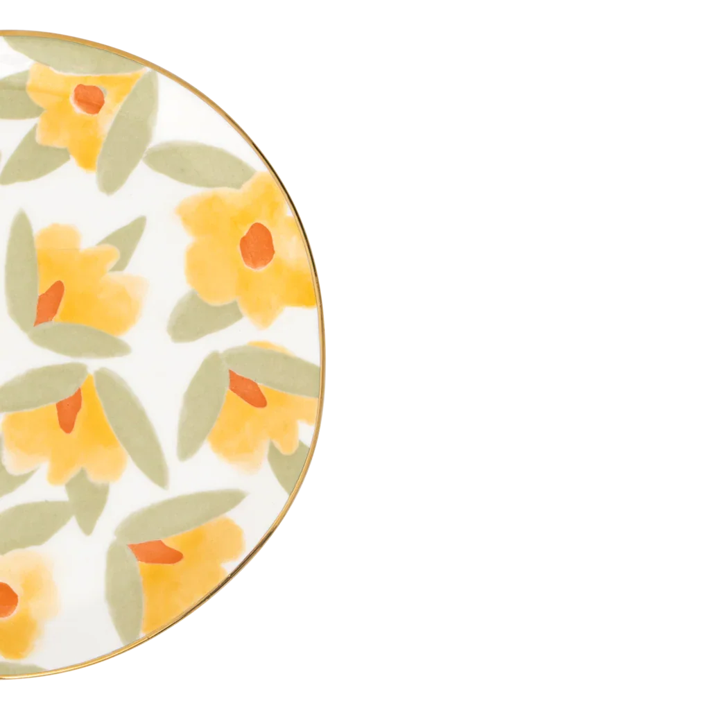 Good Morning - Set 2 piatti fiori gialli, Ø 17 cm