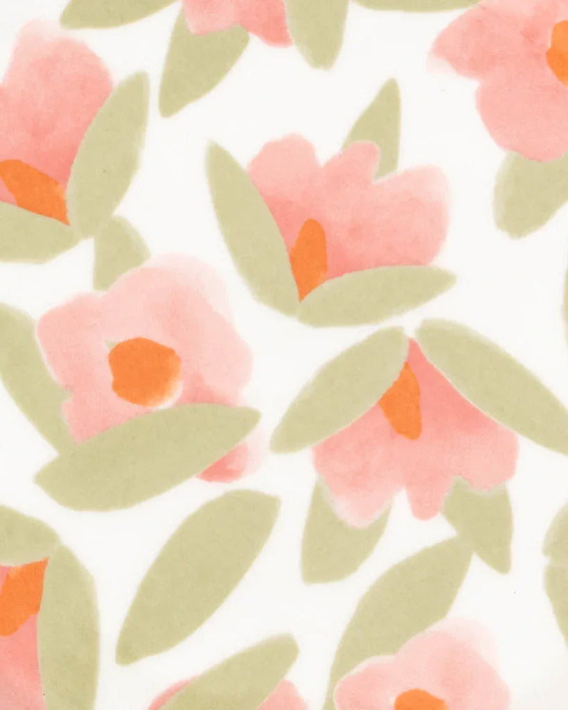 Good Morning - Set 2 piatti in ceramica fiori corallo, Ø17 cm