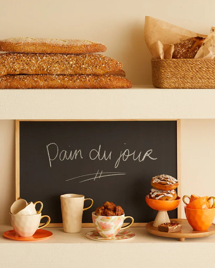 Good Morning - Set 2 piatti in ceramica fiori corallo, Ø17 cm