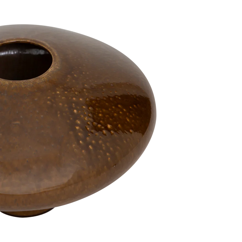 Nala - vaso in ceramica marrone dorato