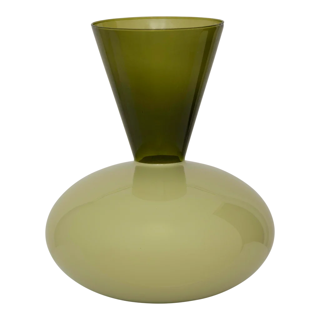 Zinhle - vaso in vetro riciclato verde bicolore