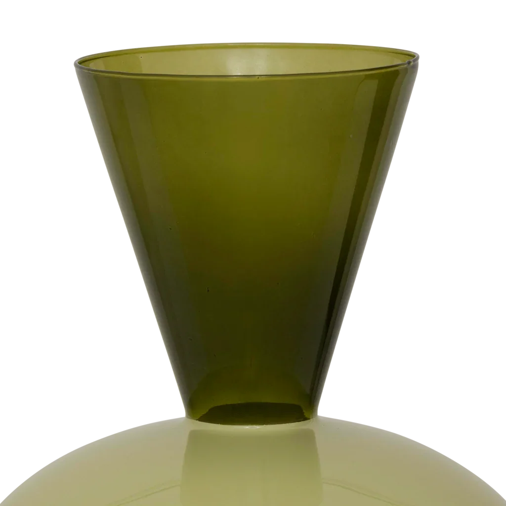 Zinhle - vaso in vetro riciclato verde bicolore
