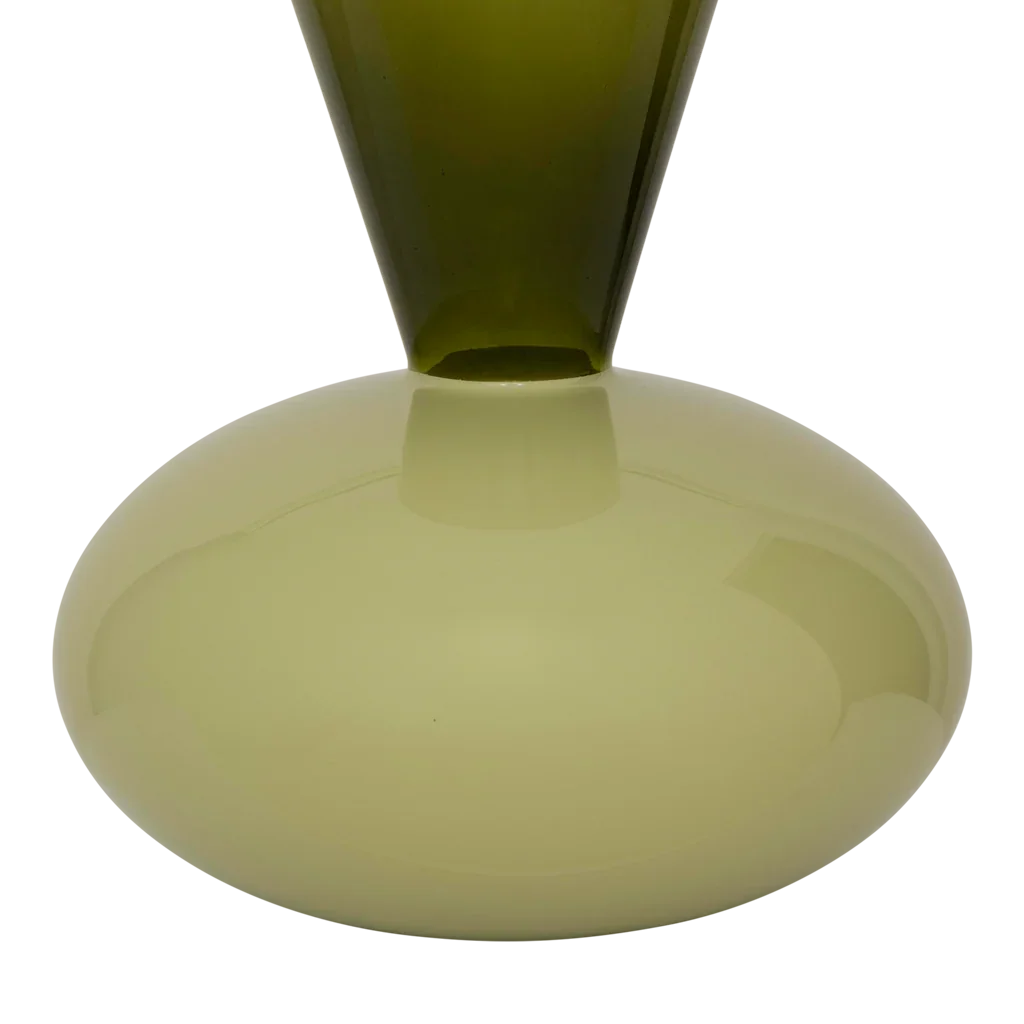 Zinhle - vaso in vetro riciclato verde bicolore