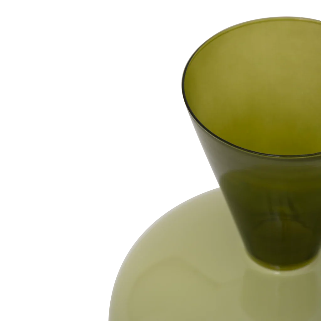 Zinhle - vaso in vetro riciclato verde bicolore