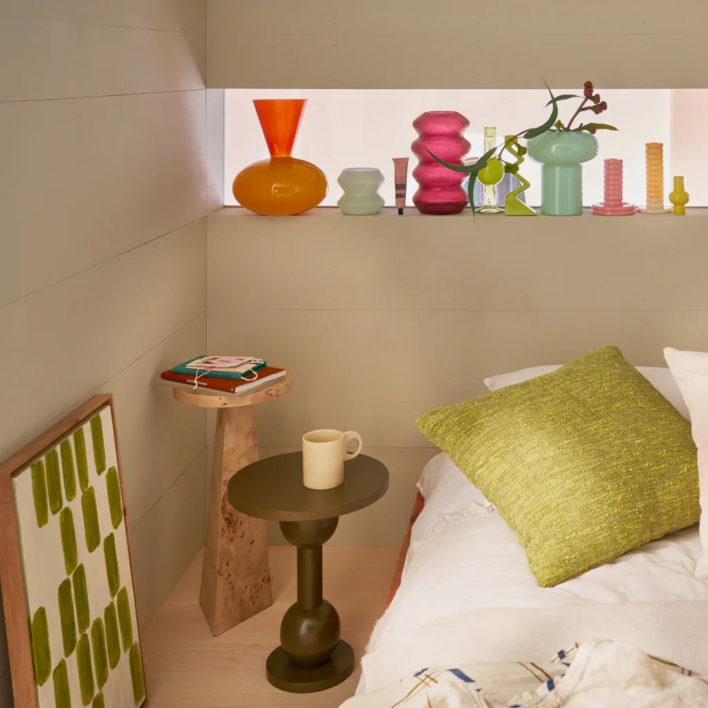 Zinhle - vaso in vetro riciclato verde bicolore