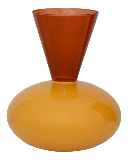 Zinhle - vaso in vetro riciclato arancione e giallo