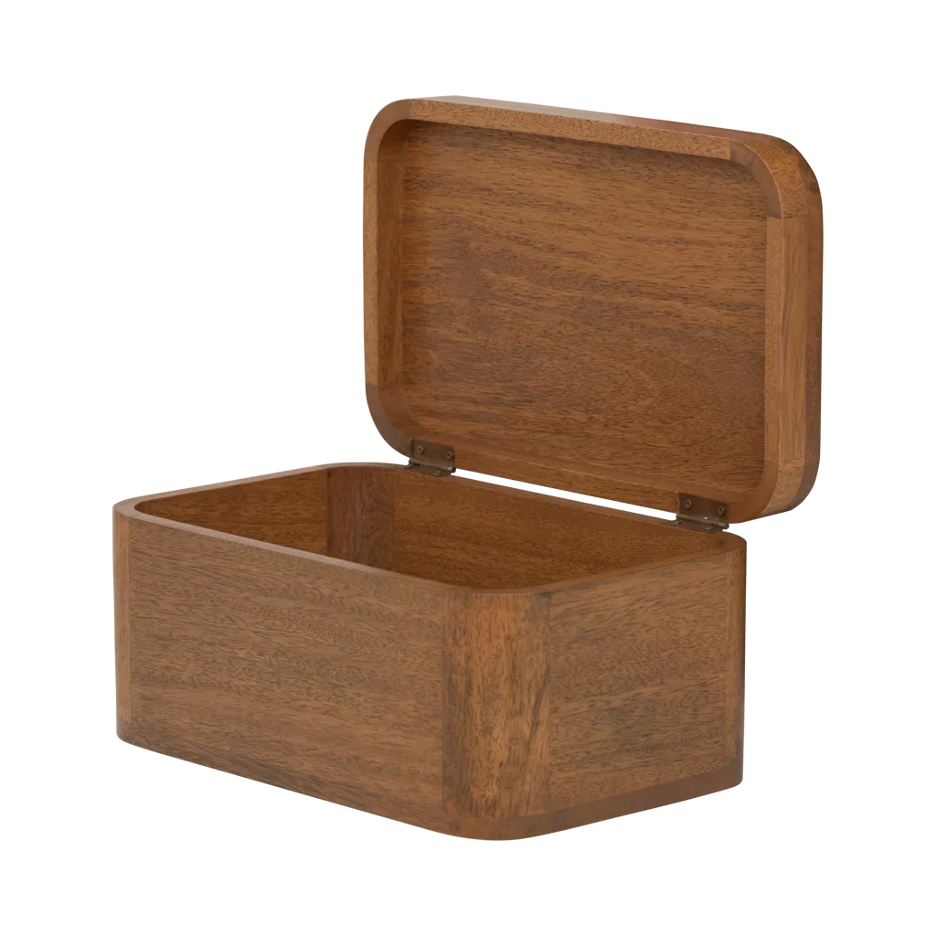 Tsha - Scatola portaoggetti in legno di mango, grande
