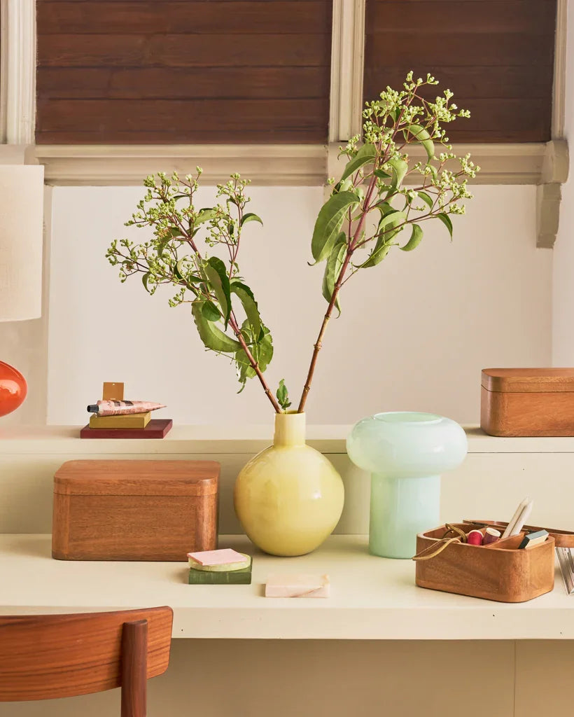 Tsha - Scatola portaoggetti in legno di mango, grande