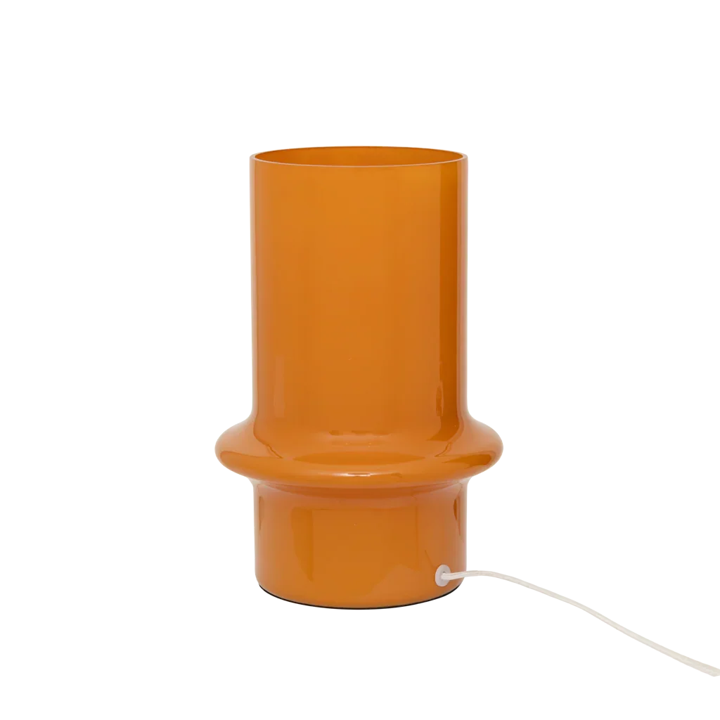 Shai - Lampada da tavolo in vetro riciclato arancione dorato