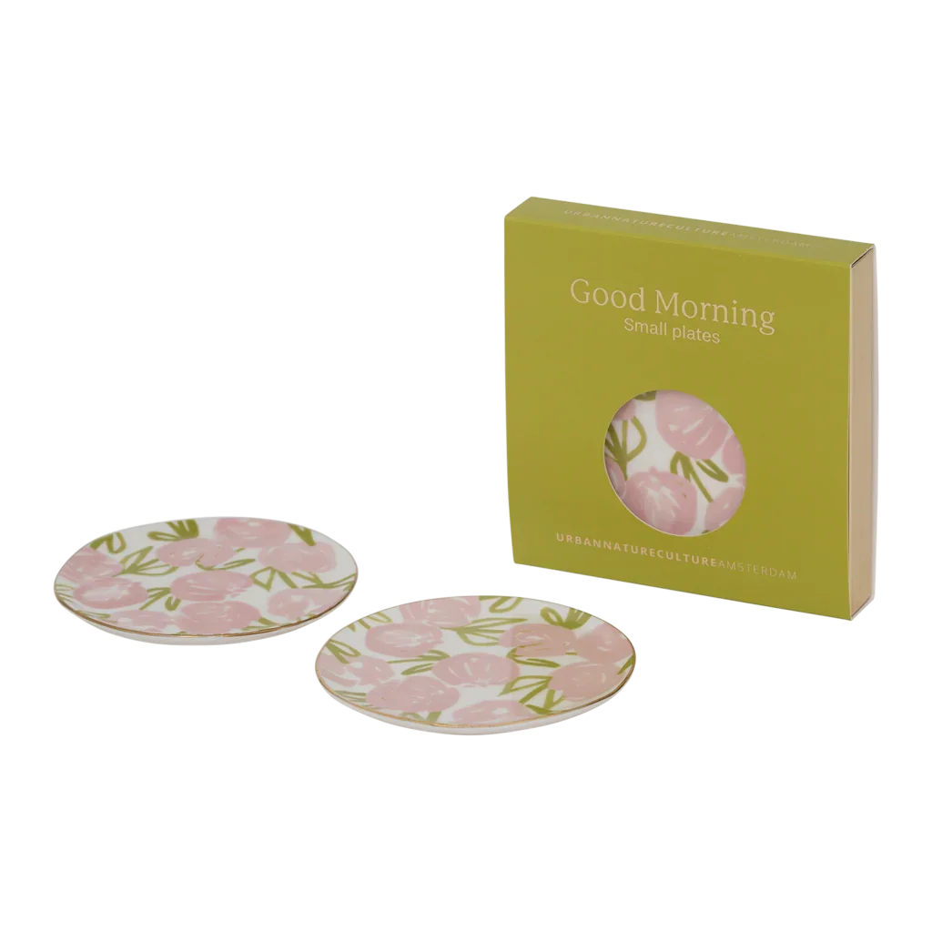 Good Morning - Set 2 piatti fiori rosa,  Ø 12 cm
