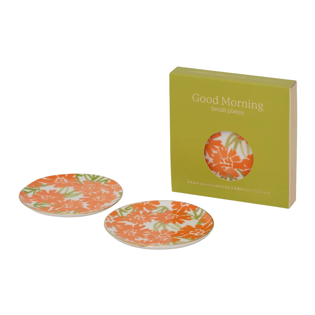 Good Morning - Set 2 piatti fiori arancioni, Ø12 cm